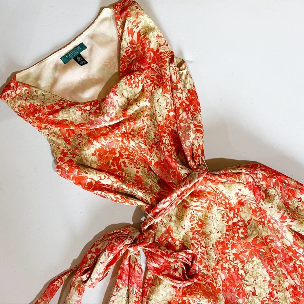 Ralph Lauren | Floral Sleeveless Cowl Neck Dress